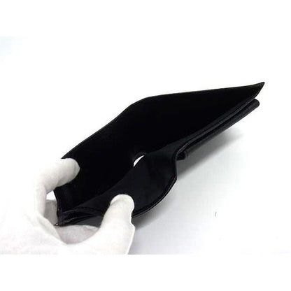 Bvlgari Leather Bifold Wallet Billfold Coin Purse Card Holder Black — view 4