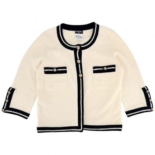Chanel Cardigan Knit Coco Mark Button Vintage Apparel Clothing