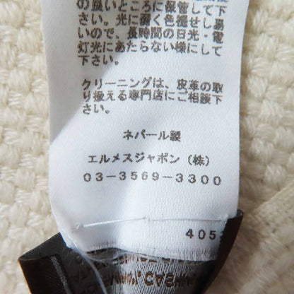 Hermes 100% Cashmere Lamb Leather Tagged Fringed Scarf Orange White Blue With