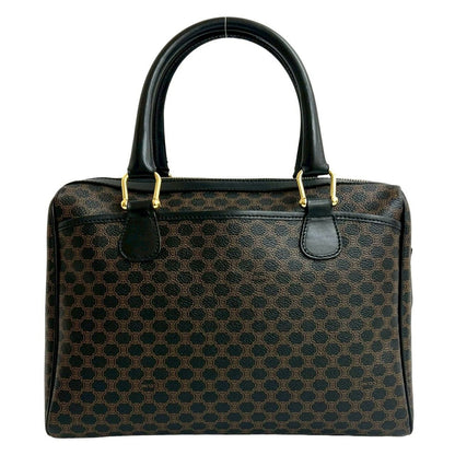Celine Vintage Macadam Pattern Triomphe Logo Leather Handbag — view 3