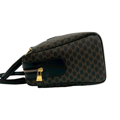 Celine Vintage Macadam Pattern Triomphe Logo Leather Handbag — view 5