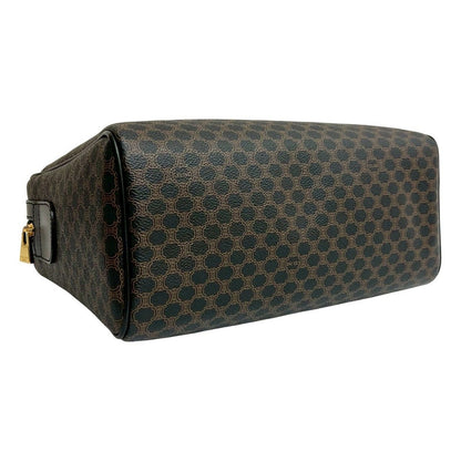 Celine Vintage Macadam Pattern Triomphe Logo Leather Handbag — view 7