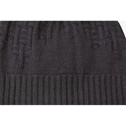 Hermes Knit Cap Beanie Cashmere Black Logo — view 3