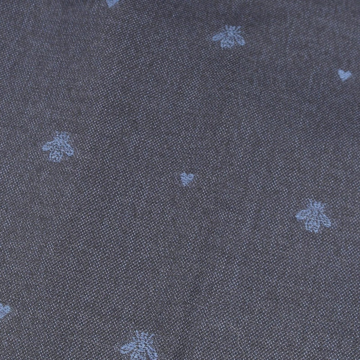 Gucci Pants Bee Embroidery Navy Wool Cotton — view 6