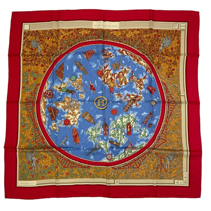 Hermes Scarf Silk Carre 90 Wwwhermescom World Map Red