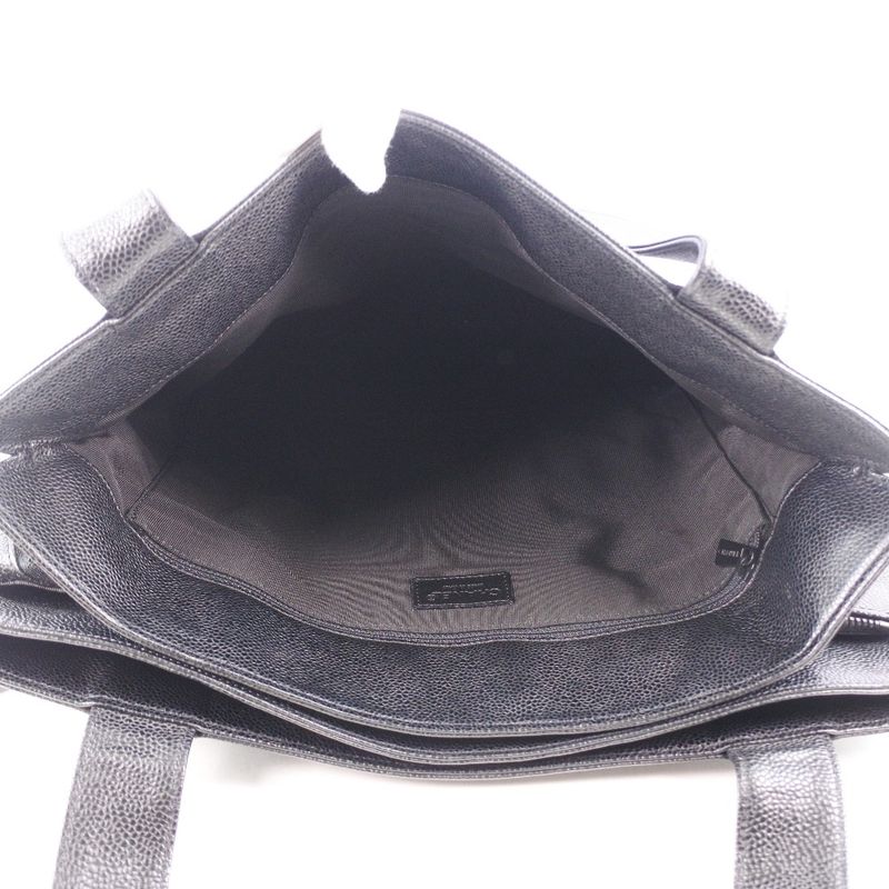 Chanel Shoulder Tote Caviar Skin Black Ladies Tote Bag