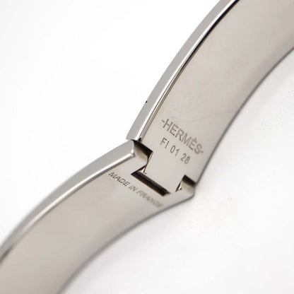 Hermes Click H GM H Logo Bangle Bracelet Silver Color And Black Accessories