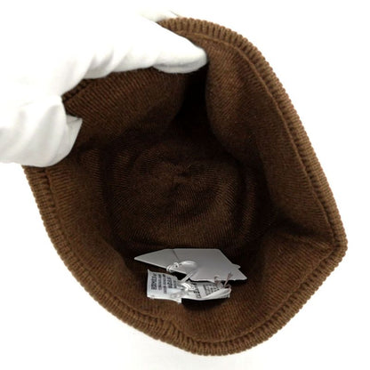 Hermes Knit Hat Beanie Brown Pink M Size Cashmere Hat Cap Women's