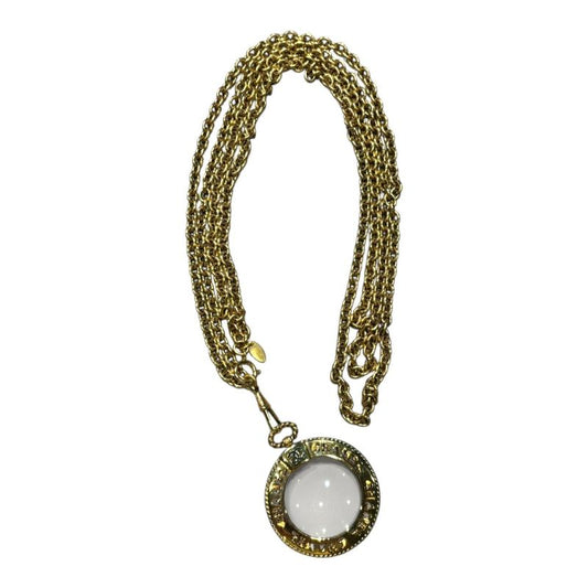 Chanel Lupe Chain Necklace Women Gold FREE