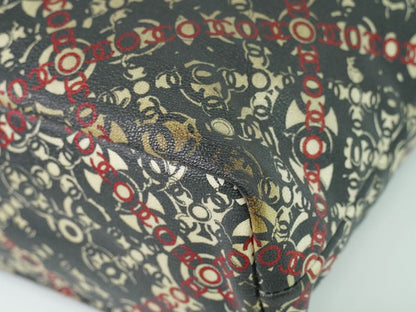 Authentic Chanel Coco Mark Tote Handbag PVC Leather Black Coco Mark Bag