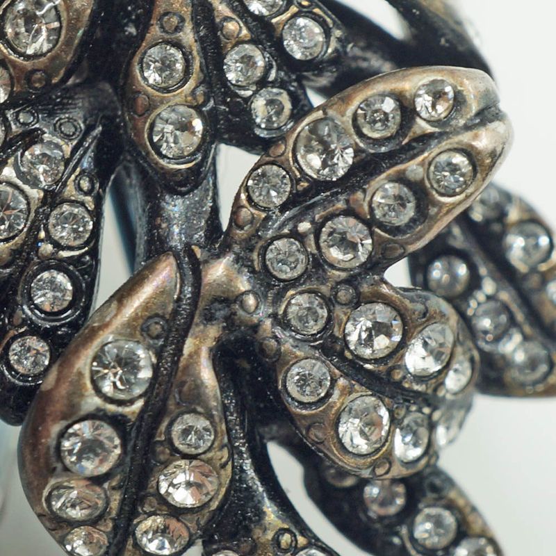 Saint Laurent Pin Brooch Rhinestone Approx 5.8g Black Accessories Box