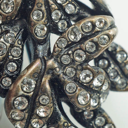 Saint Laurent Pin Brooch Rhinestone Approx 5.8g Black Accessories Box