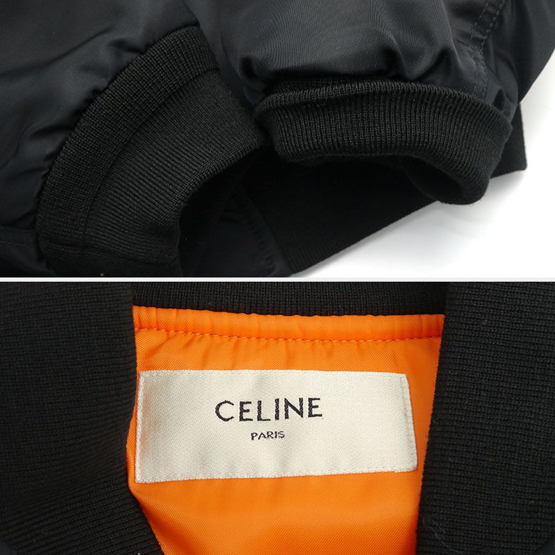 Celine Back Logo Bomber Jacket 46 Dark Navy