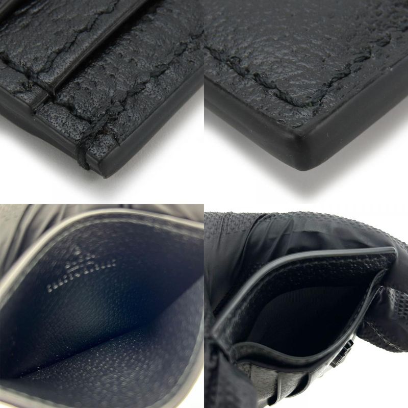 Gucci Card Case 722734 Double G Leather Black Small Everyday Use Ladies Men