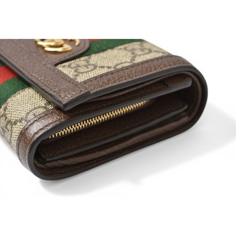 Gucci Wallet Bifold Ophidia Beige Ebony GG Supreme — view 3