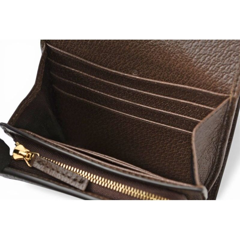 Gucci Wallet Bifold Ophidia Beige Ebony GG Supreme — view 5