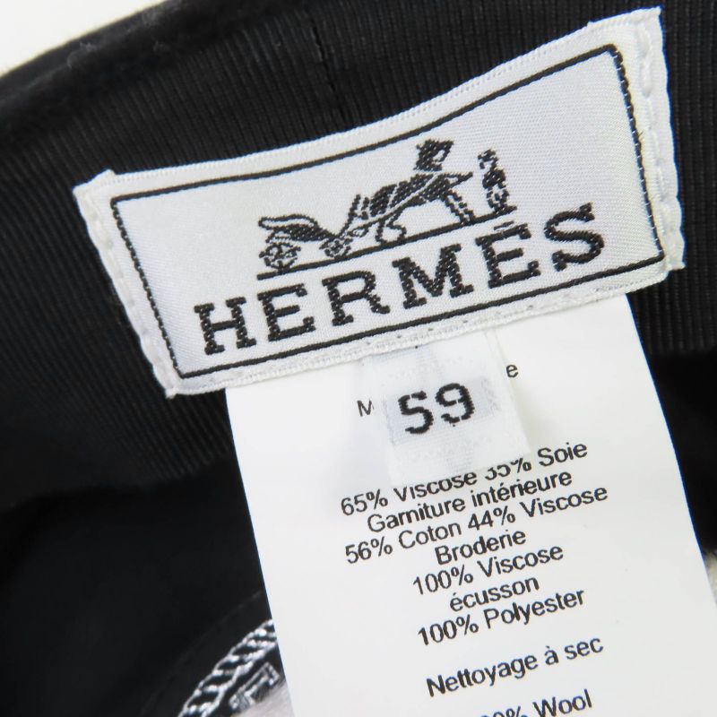 Hermes Cabourg En Finesse 100% Wool Logo Button Logo Patch Casket Black 59 Made