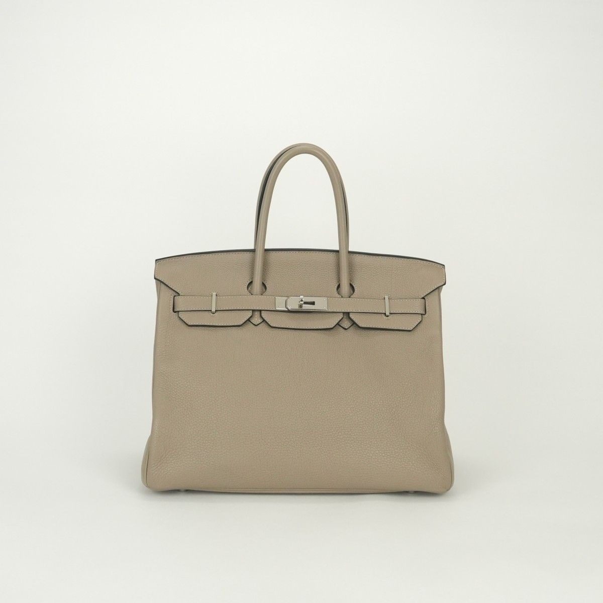 Hermes Birkin 35 Tote Togo Tourtierle Gristourterelle Gray Silver