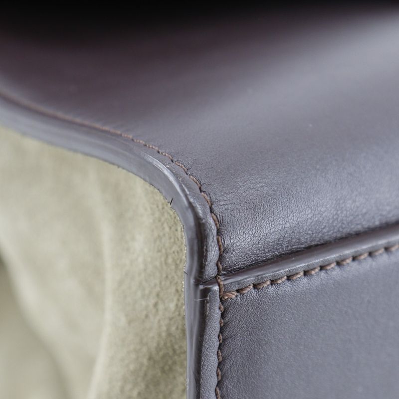 Celine Trapeze 2-way Shoulder Calf And Suede Brown/gray Women's Handbag