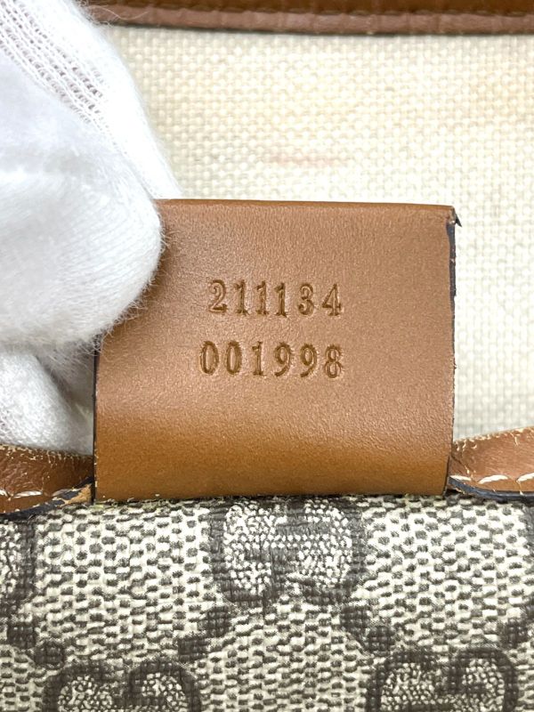 Gucci GG Supreme Tote Bag 211134 Unisex Brown Made In Italy