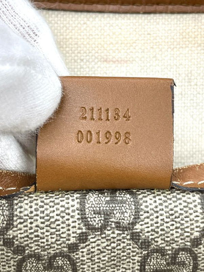 Gucci GG Supreme Tote Bag 211134 Unisex Brown Made In Italy