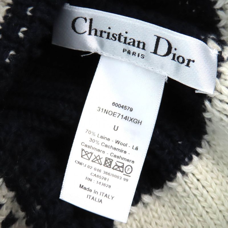 Christian DIOR 31noe714ixgh Wool Cashmere Star Logo Knit Hat Knit Cap Navy