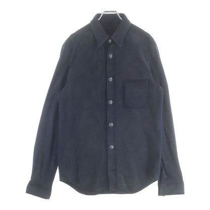 Chrome Hearts Crossball Suede Leather Long Sleeve Shirt Black