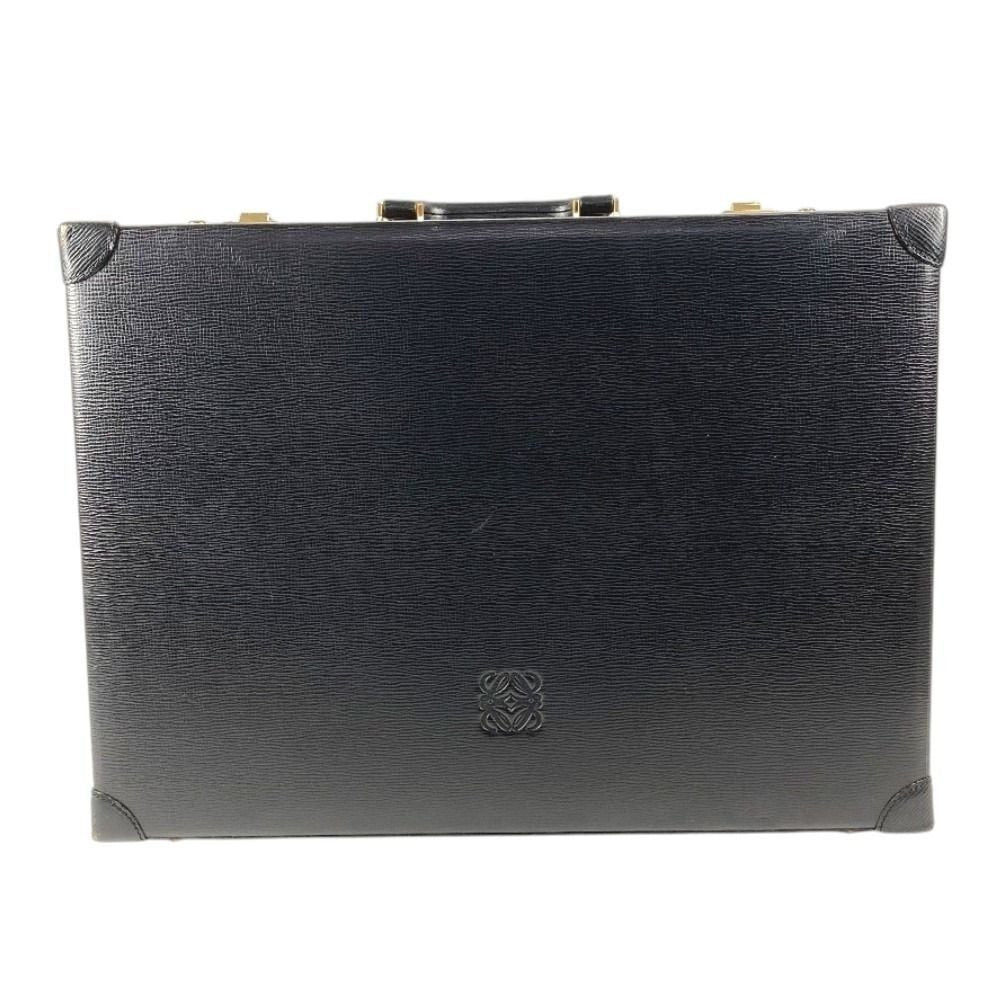 Loewe Handbag Logo Anagram Attache Case Leather Black