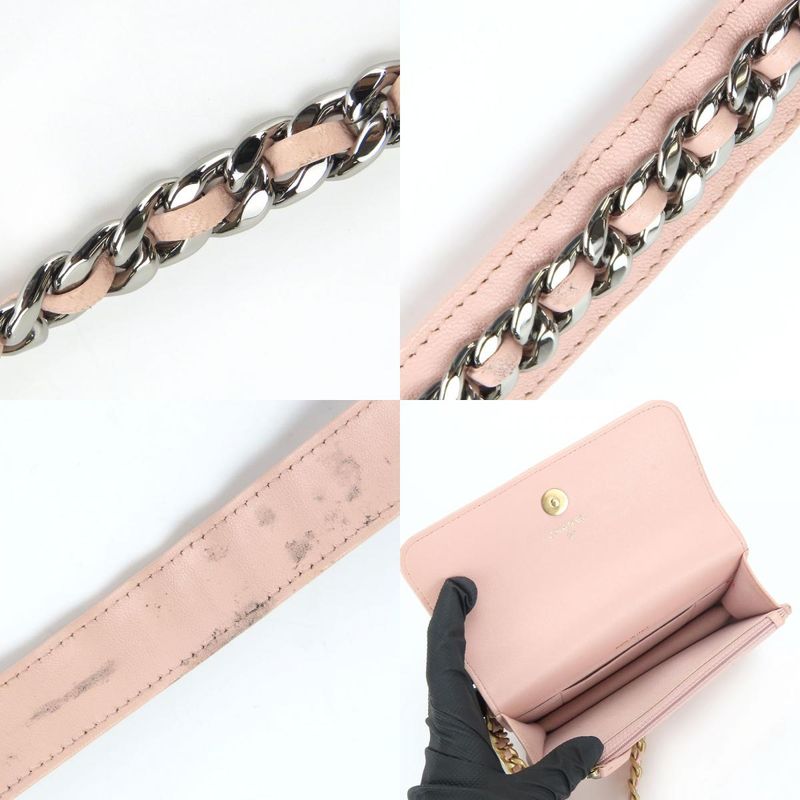 Chanel Shoulder Bag Chanel 19 Ap3067 Lambskin Pink Phone Case Chain Clutch