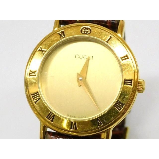 Gucci Antique Watch Leather Gold