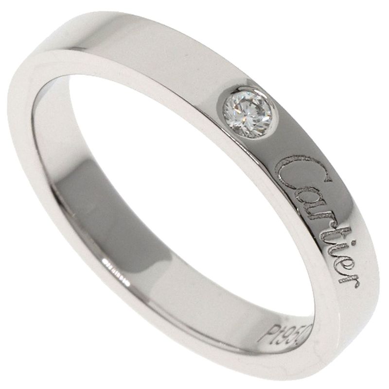 Cartier C De Cartier 1P Diamond #47 Ring Pt950 Ladies