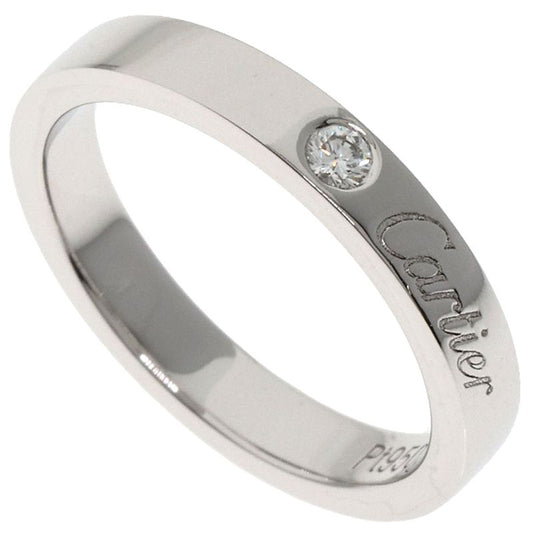 Cartier C De Cartier 1P Diamond #47 Ring Pt950 Ladies