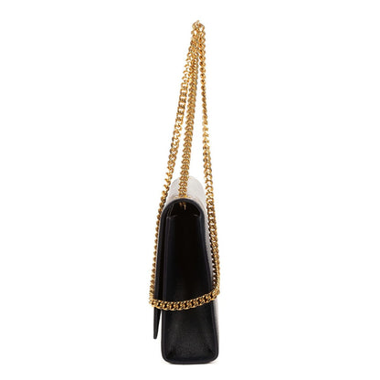 Saint Laurent Yves Kate Black Grain de Poudre Leather Shoulder Bag — view 3