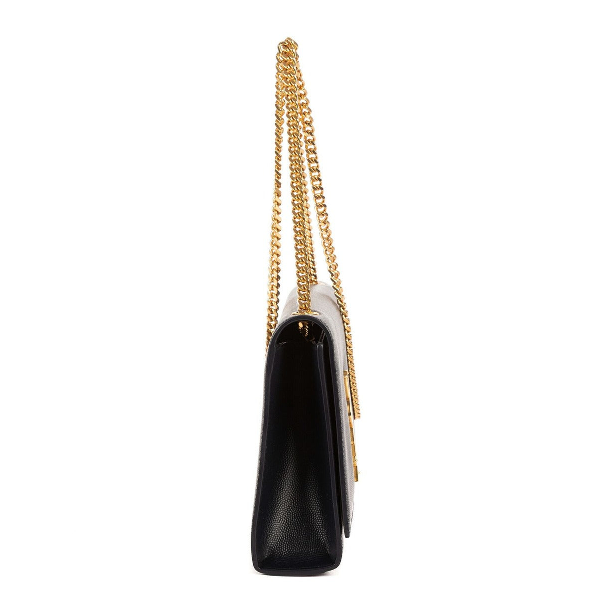 Saint Laurent Yves Kate Black Grain de Poudre Leather Shoulder Bag — view 4