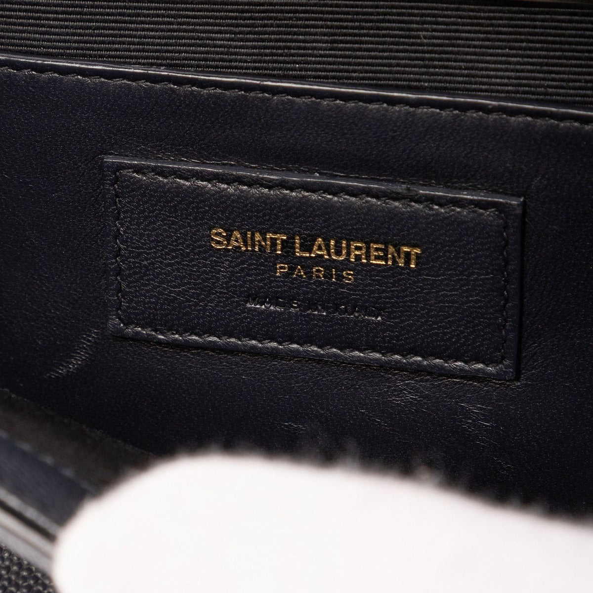 Saint Laurent Yves Kate Black Grain de Poudre Leather Shoulder Bag — view 10