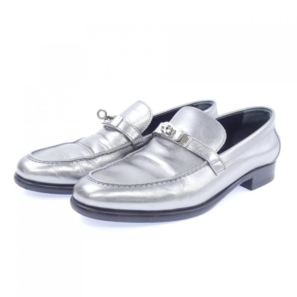 Hermes Shoes Loafers Silver — view 3