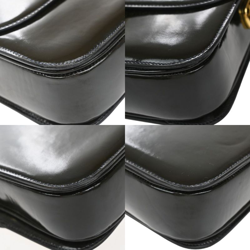 Celine Carriage Motif Shoulder Bag Enamel Navy 31ka940