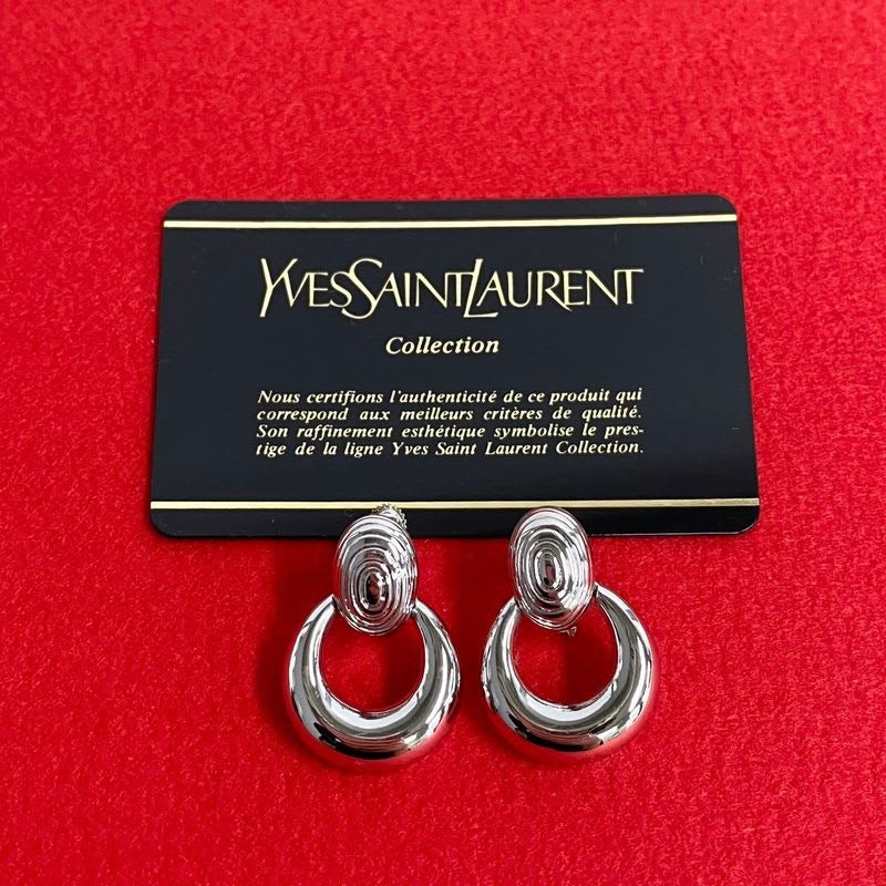 Yves Saint Laurent Hall Earrings Silver Accessories