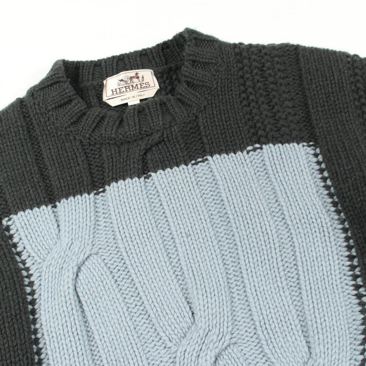 Hermes Knit Wool Cashmere Sweater Green Blue — view 5