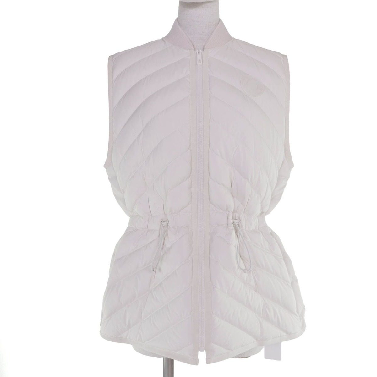 Hermes Series Logo Rubber Patch Zip UP Down Vest White 40