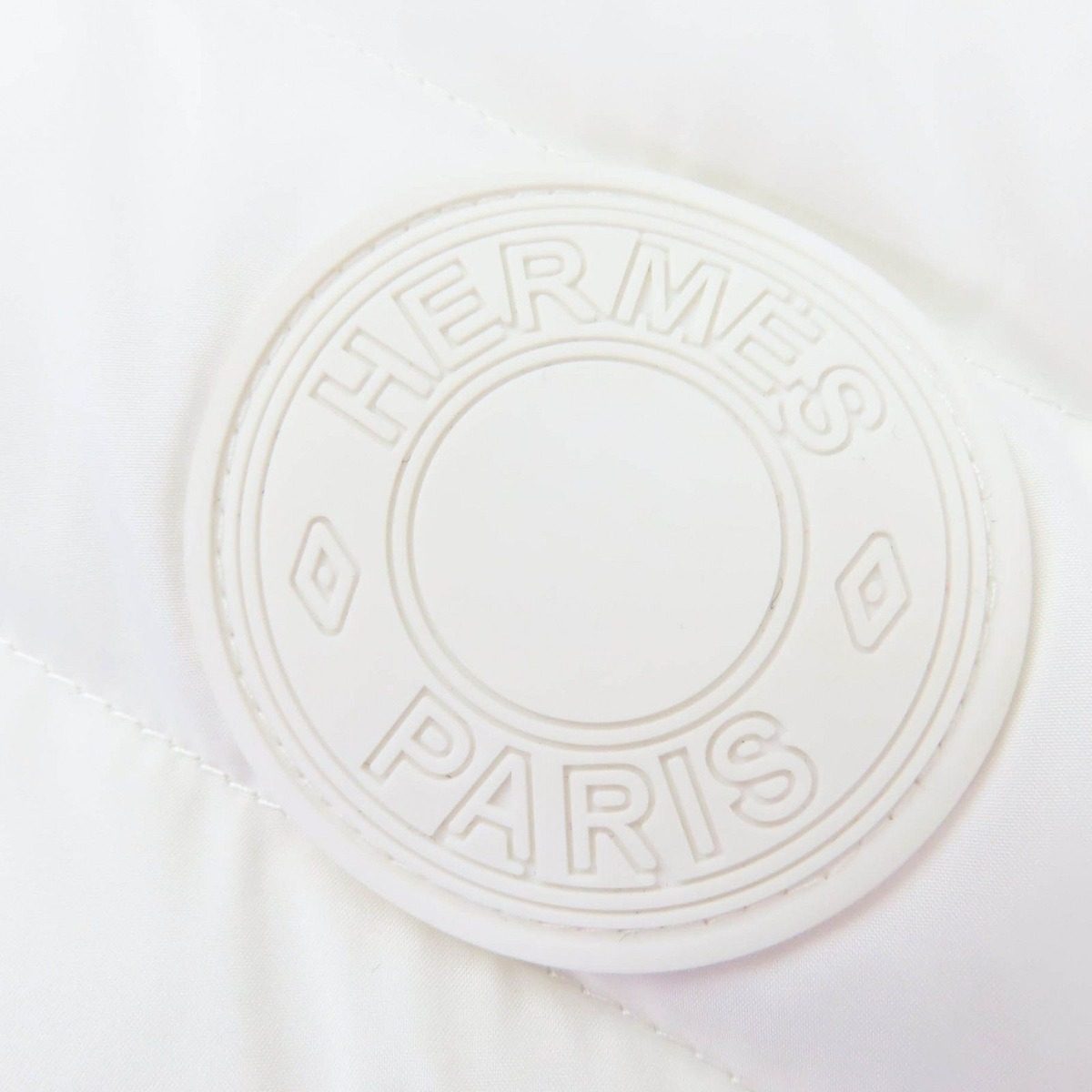 Hermes Series Logo Rubber Patch Zip UP Down Vest White 40 — view 6