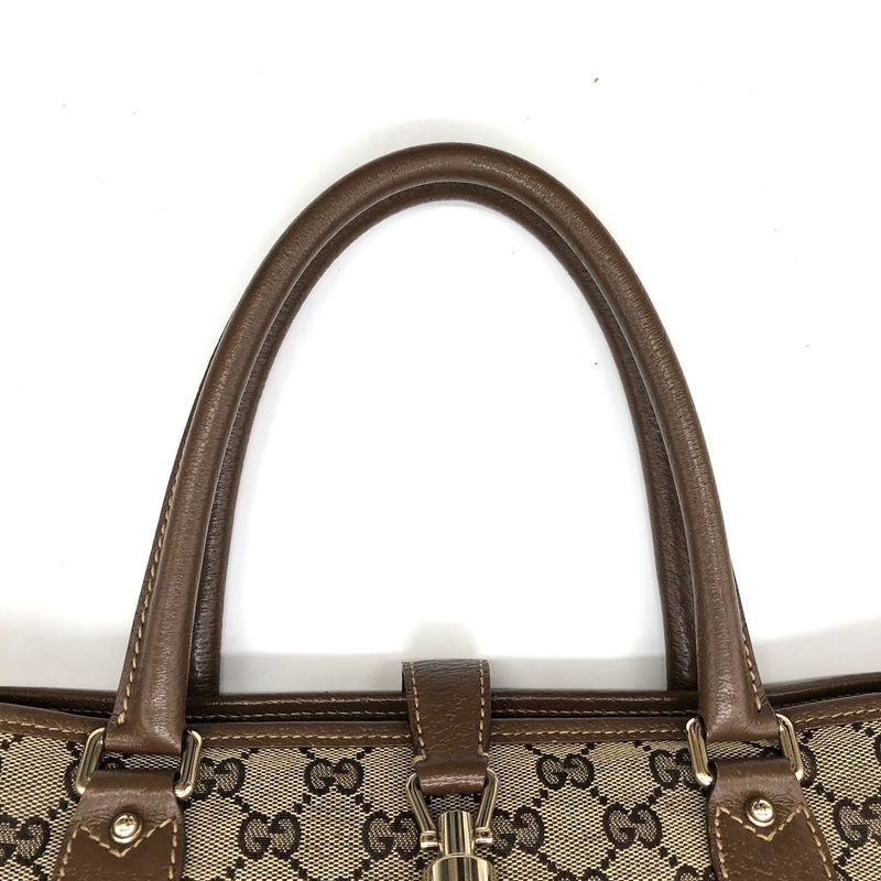 Gucci 145818 Tote Bag New Jackie GG Canvas Brown Beige Ladies Men Fashion