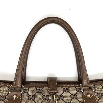 Gucci 145818 Tote Bag New Jackie GG Canvas Brown Beige Ladies Men Fashion