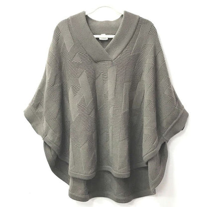 Hermes Poncho H Logo Wool Brown