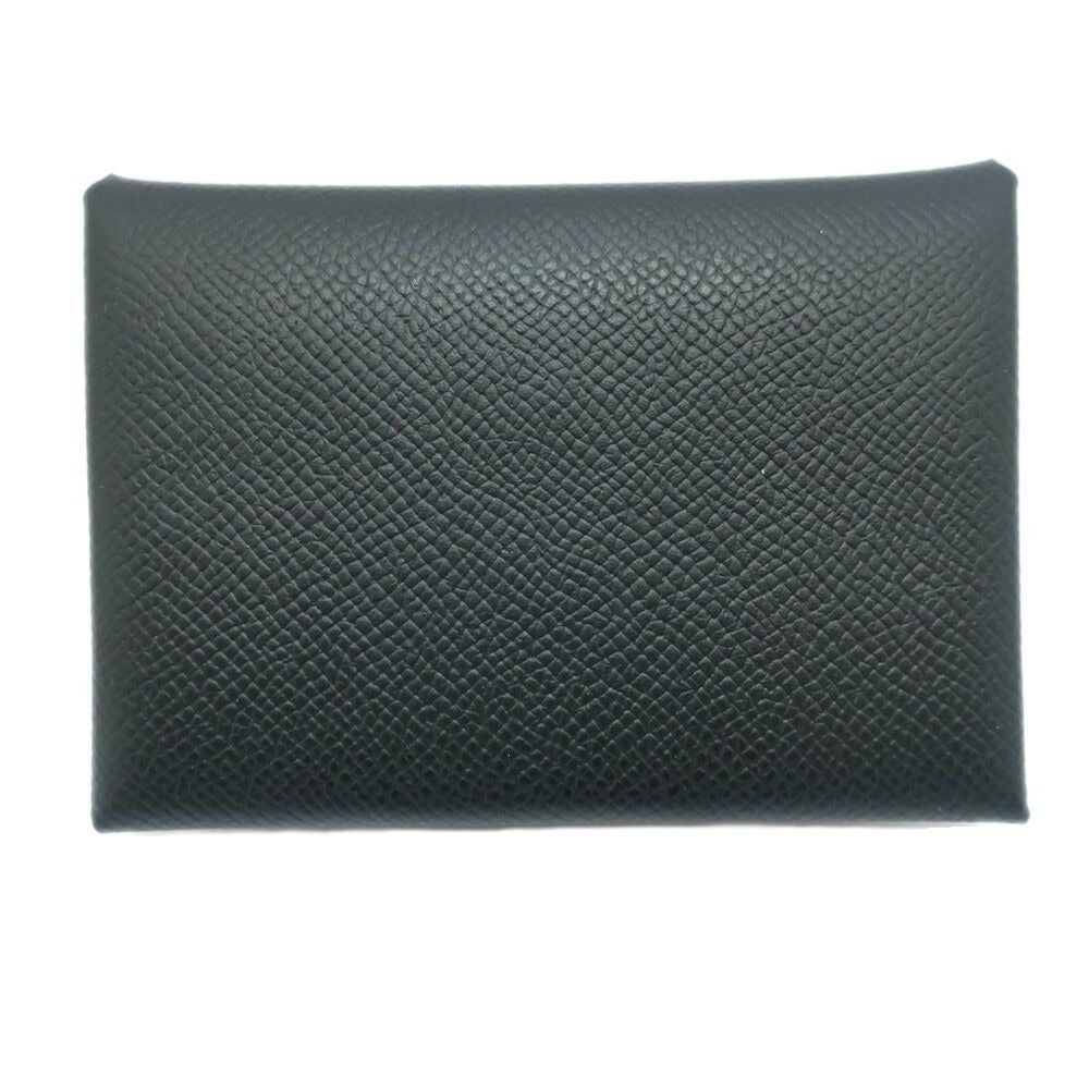 Hermes Calvi Duo Noir Black Epsom Card Case