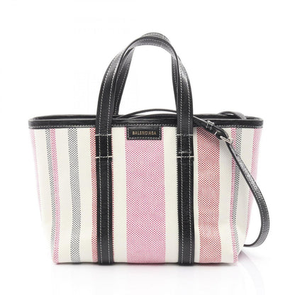 Balenciaga Handbag Barbes White Canvas Small 2-Way