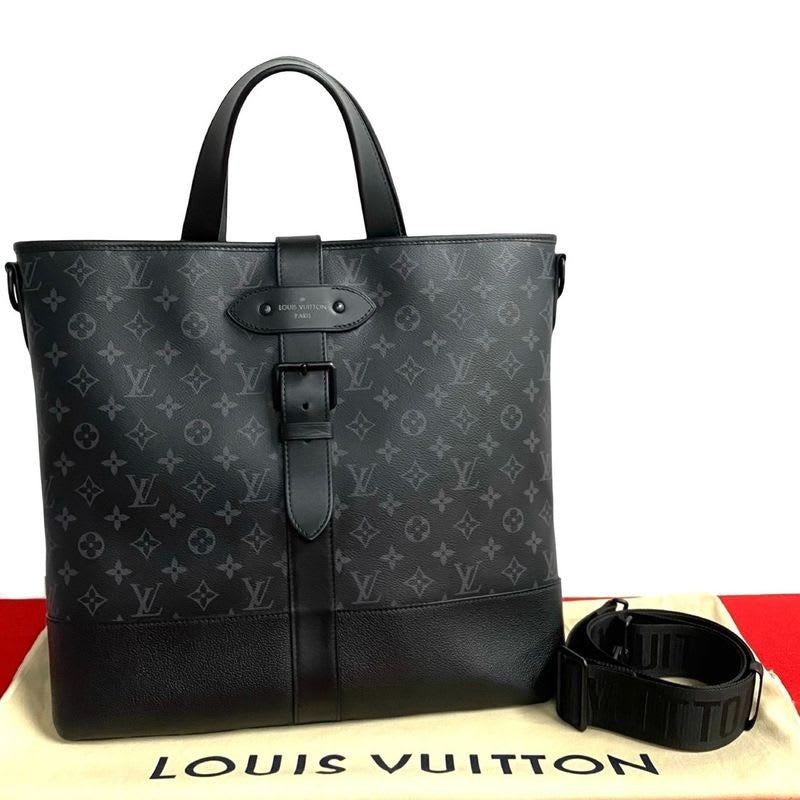 Louis Vuitton Saumur Tote Monogram Eclipse Leather 2-Way