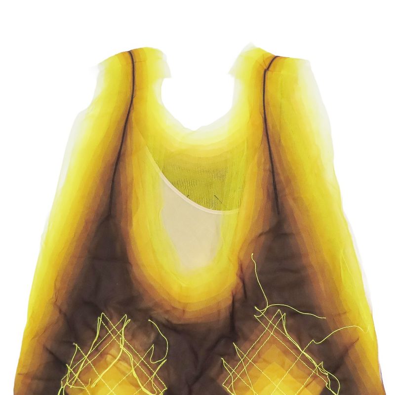 Unused Louis Vuitton Tulle Sleeveless Dress Tunic Short Length Check 36 Yellow