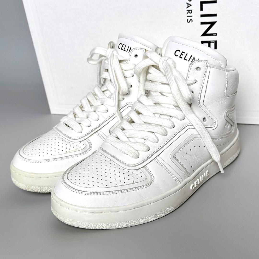 Celine Trainer High Top Sneakers 35 White