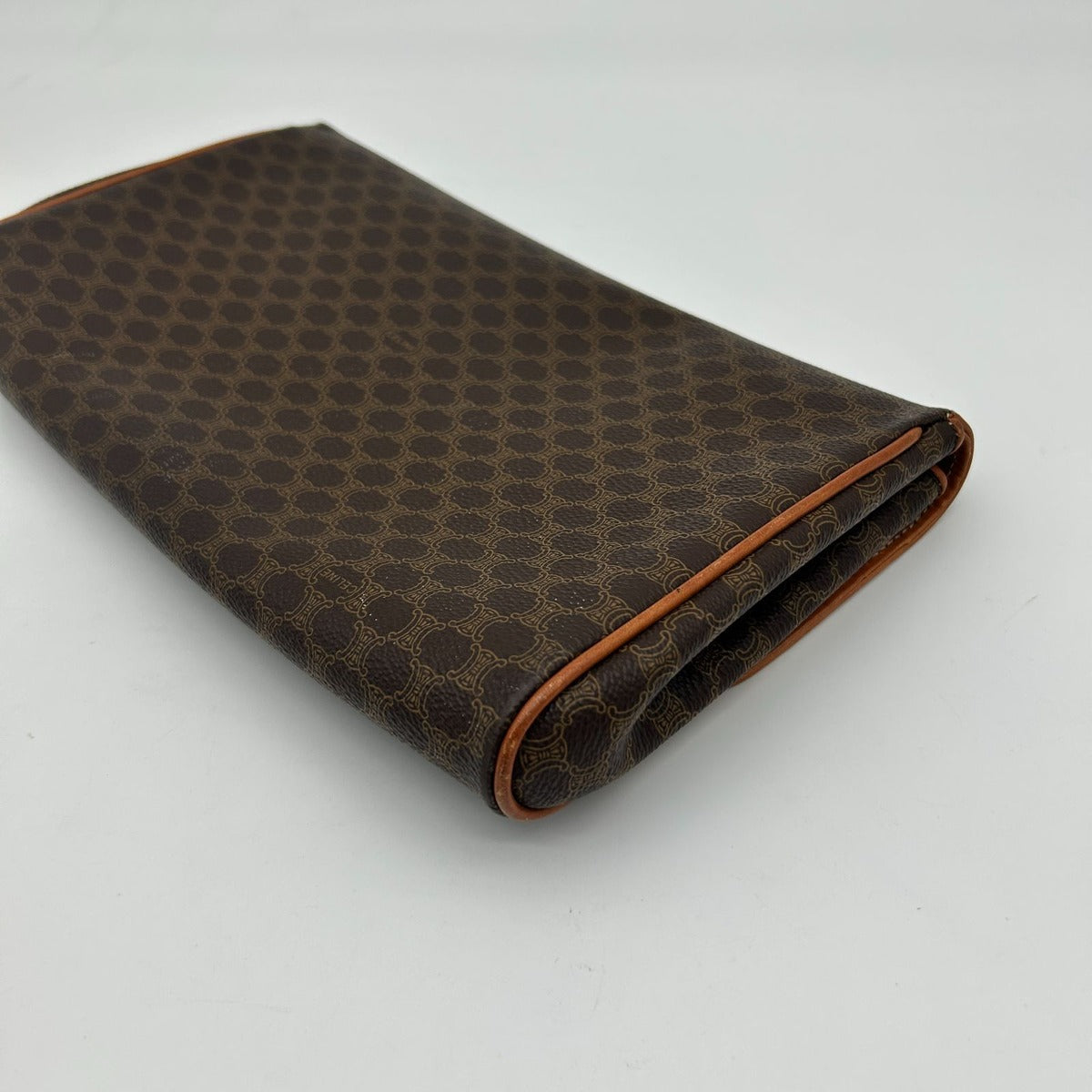 Celine Clutch Pouch Macadam Leather Brown — view 11